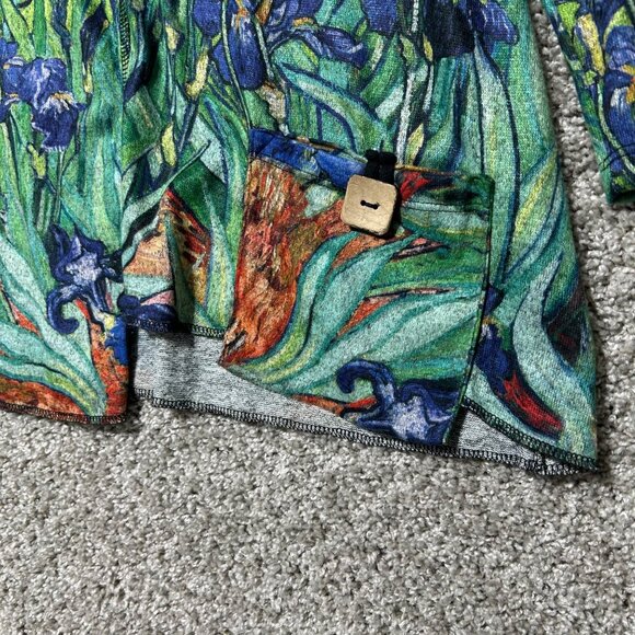 Jess & Jane Womens Small Floral Print Tunic Top Multicolor 3/4 Sleeve - Picture 6 of 8